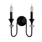 Classic Black Elegant Triple Candle Wall Sconce Image - 6