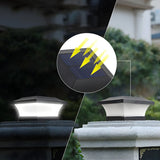 Classic Black Geometric Solar LED Outdoor Pillar Lamp Image - 4