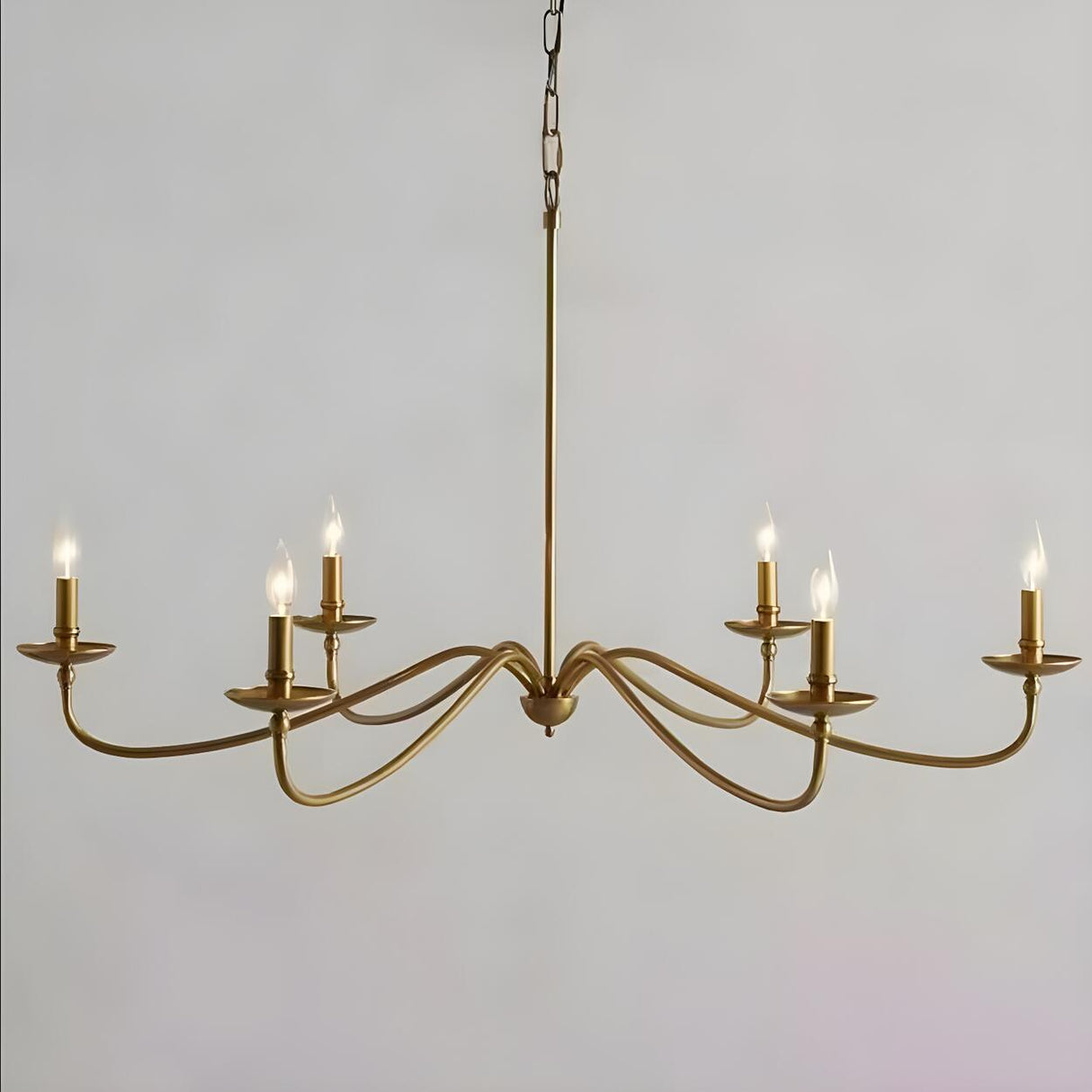 Classic Black Metal Candle Living Room Chandelier Image - 6