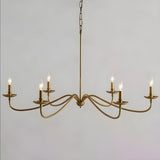 Classic Black Metal Candle Living Room Chandelier Image - 6