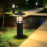 Classic Black Rectangular Floor Lamp Landscape Lighting Image - 4