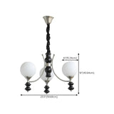 Classic Black Round Metal Globe Adjustable Height Chandelier #size