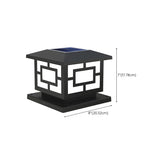 Classic Black Square Solar Lantern Outdoor Pillar Lamp Image - 18