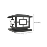 Classic Black Square Solar Lantern Outdoor Pillar Lamp Image - 19