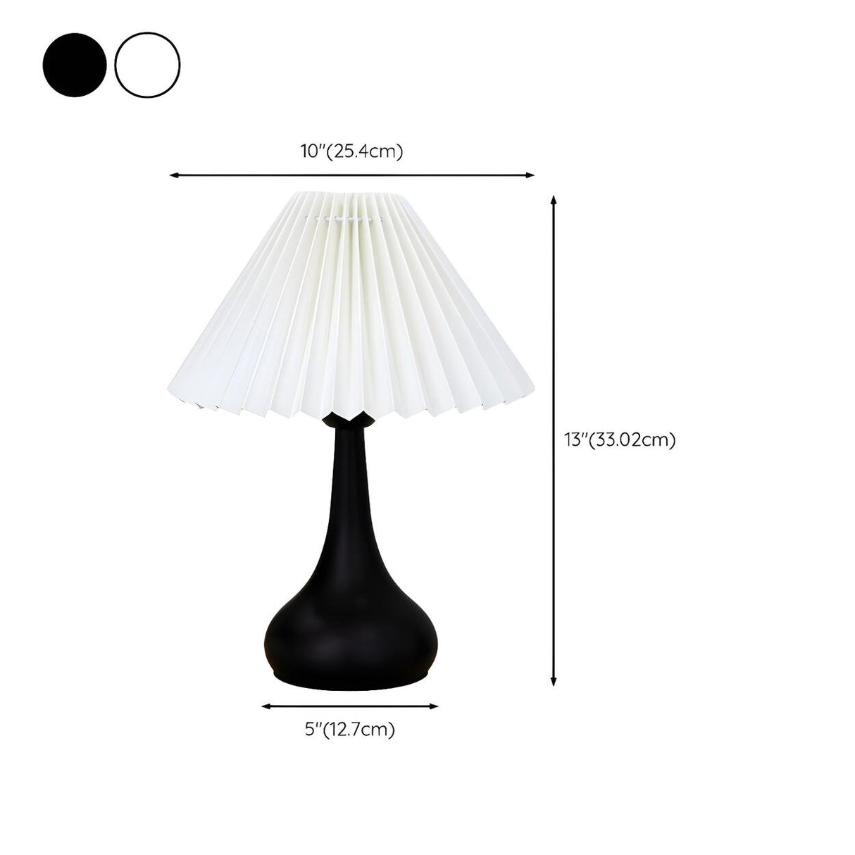 Classic Black Vase-Shaped Base LED Bedside Table Lamp 