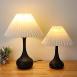 Classic Black Vase-Shaped Base LED Bedside Table Lamp Image - 6