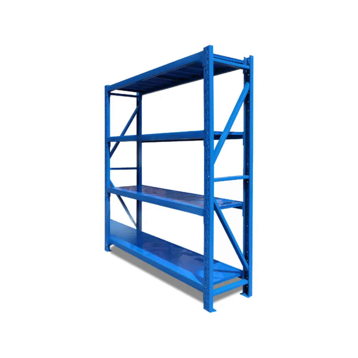 Classic Blue 4-Tier Steel Frame Heavy-Duty Garage Storage Image - 10