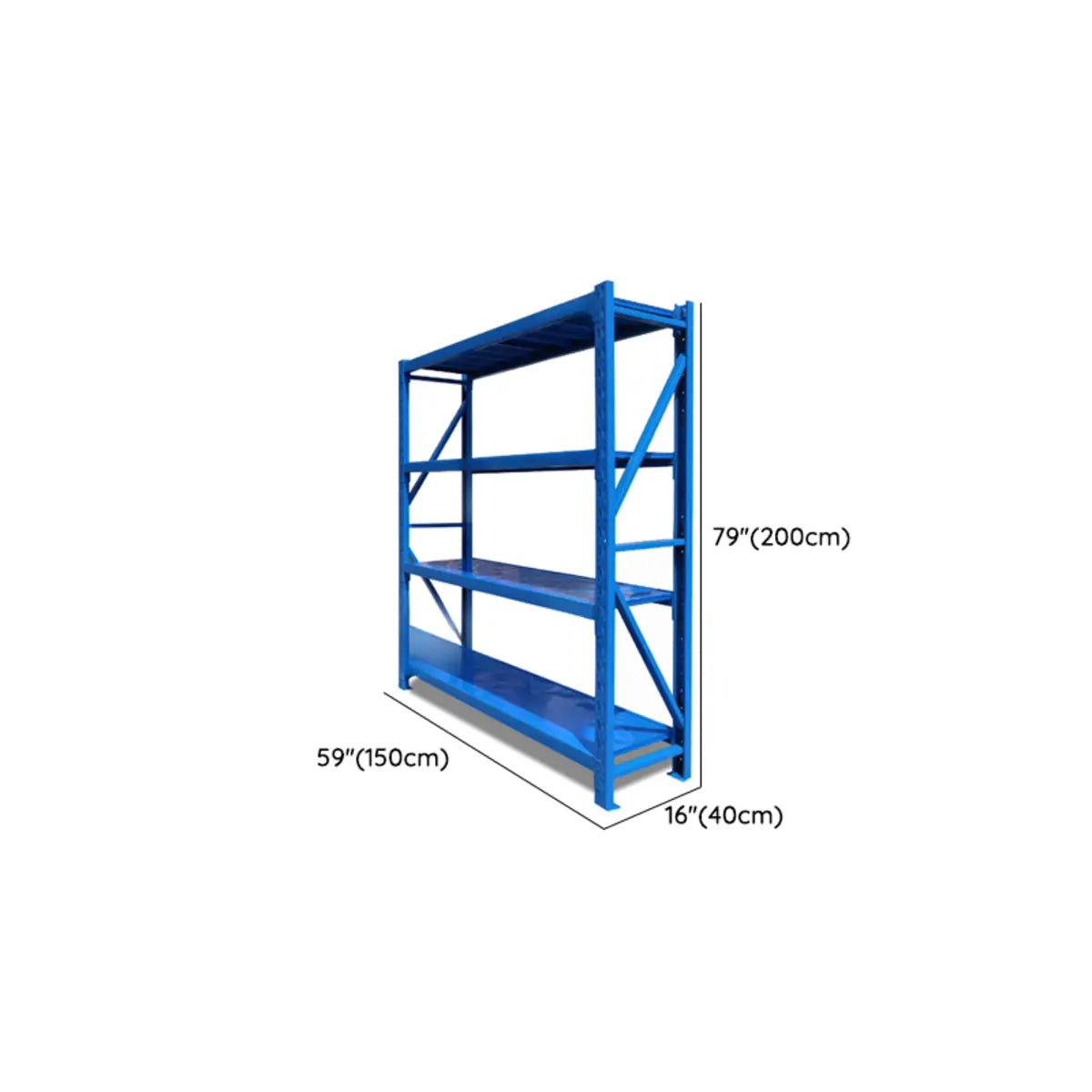 Classic Blue 4-Tier Steel Frame Heavy-Duty Garage Storage 