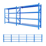 Classic Blue 4-Tier Steel Frame Heavy-Duty Garage Storage Image - 4