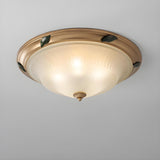 Classic Bowl-Shaped Gold Flush Mount Ceiling Light Image - 10