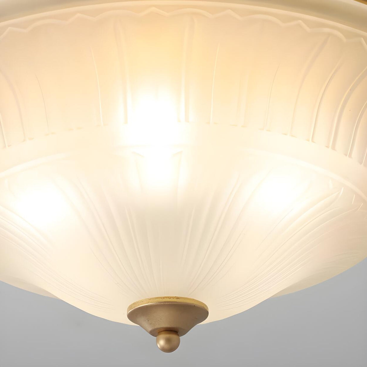 Classic Bowl-Shaped Gold Flush Mount Ceiling Light Image - 11