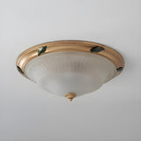 Classic Bowl-Shaped Gold Flush Mount Ceiling Light Image - 12