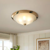 Classic Bowl-Shaped Gold Flush Mount Ceiling Light Image - 13