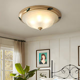 Classic Bowl-Shaped Gold Flush Mount Ceiling Light Image - 14