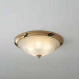 Classic Bowl-Shaped Gold Flush Mount Ceiling Light Image - 2