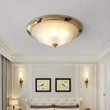 Classic Bowl-Shaped Gold Flush Mount Ceiling Light Image - 4