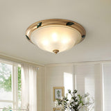 Classic Bowl-Shaped Gold Flush Mount Ceiling Light Image - 5