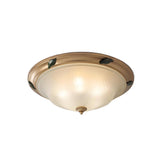 Classic Bowl-Shaped Gold Flush Mount Ceiling Light Image - 7