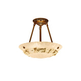 Classic Bowl-Shaped Stone Semi-Flush Mount Ceiling Lamp Image - 2