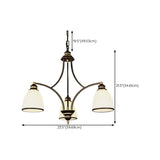 Classic Bronze Frosted White Glass Dome Chandelier Image - 26