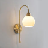 Classic Brass Pull Chain Dome LED Wall Sconce Image - 10