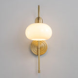 Classic Brass Pull Chain Dome LED Wall Sconce Image - 14