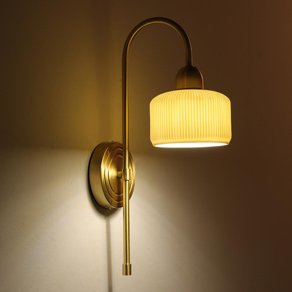 Classic Brass Pull Chain Dome LED Wall Sconce Image - 15