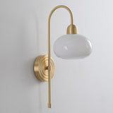 Classic Brass Pull Chain Dome LED Wall Sconce Image - 19