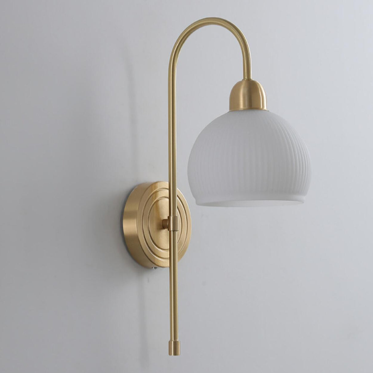 Classic Brass Pull Chain Dome LED Wall Sconce Image - 20