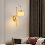 Classic Brass Pull Chain Dome LED Wall Sconce Image - 3