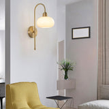 Classic Brass Pull Chain Dome LED Wall Sconce Image - 4