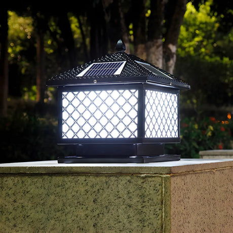 Classic Bronze Solar-Powered Outdoor Lantern Table Lamp Image - 1