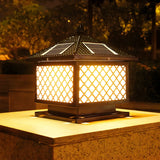 Classic Bronze Solar-Powered Outdoor Lantern Table Lamp Image - 12