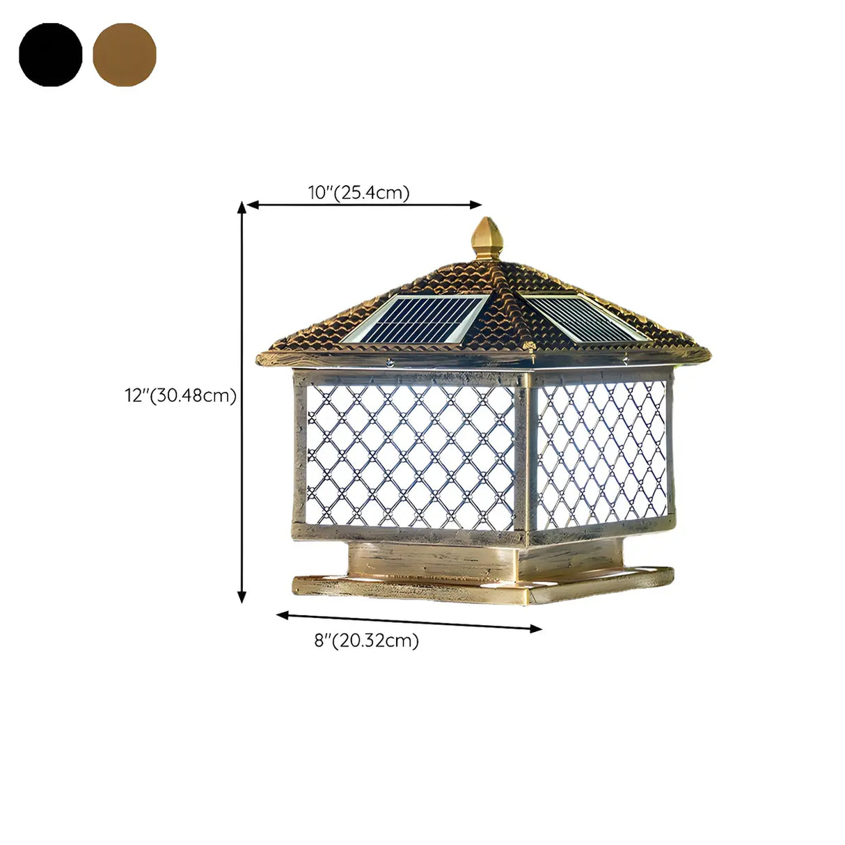 Classic Bronze Solar-Powered Outdoor Lantern Table Lamp 