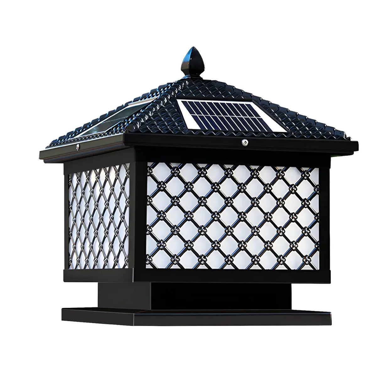 Classic Bronze Solar-Powered Outdoor Lantern Table Lamp Image - 3