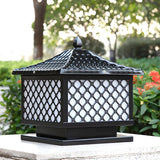 Classic Bronze Solar-Powered Outdoor Lantern Table Lamp Image - 4