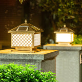 Classic Bronze Solar-Powered Outdoor Lantern Table Lamp Image - 6