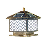 Classic Bronze Solar-Powered Outdoor Lantern Table Lamp Image - 7