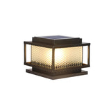 Classic Bronze Solar Ribbed Glass Outdoor Table Lamp Image - 11