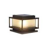 Classic Bronze Solar Ribbed Glass Outdoor Table Lamp Image - 17