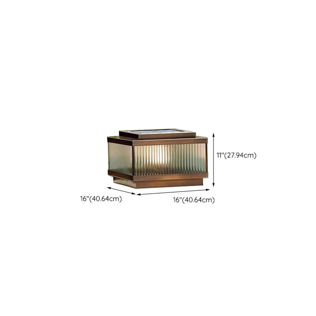 Classic Bronze Solar Ribbed Glass Outdoor Table Lamp Image - 22