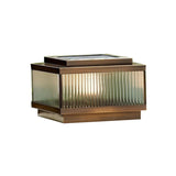 Classic Bronze Solar Ribbed Glass Outdoor Table Lamp Image - 9