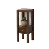 Classic Brown 2 Tiers Square Wood Base Plant Stands Image - 10