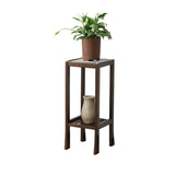 Classic Brown 2 Tiers Square Wood Base Plant Stands Image - 12