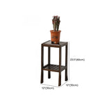 Classic Brown 2 Tiers Square Wood Base Plant Stands #size