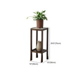 Classic Brown 2 Tiers Square Wood Base Plant Stands Image - 16