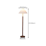 Classic Brown Metal Floor Lamp with Pleated Shade #size