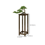 Classic Brown Square 2-Layers Bamboo Indoor Plant Stand Image - 18