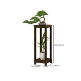 Classic Brown Square 2-Layers Bamboo Indoor Plant Stand Image - 19