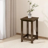 Classic Brown Square 2-Layers Bamboo Indoor Plant Stand Image - 4